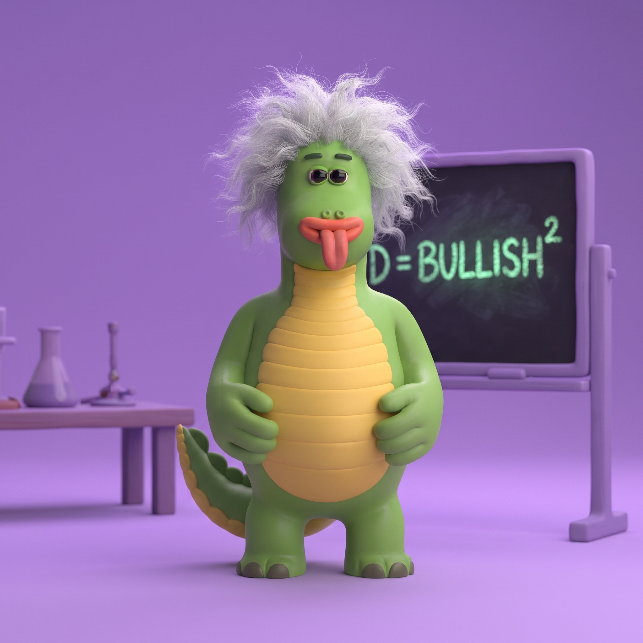 DINOZOZ dressed like a scientist